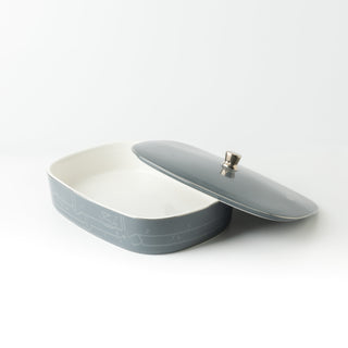 Mirral - Large Decorative Canister - Dark Blue & Silver