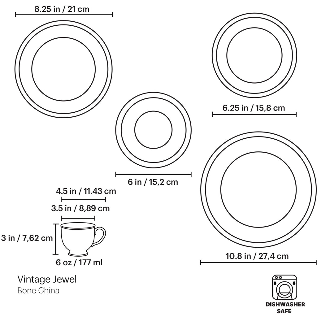 Lenox Vintage Jewel 5-Piece Place Setting, bone china (view 6)