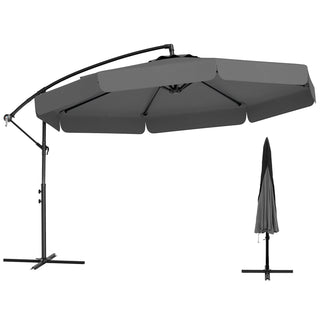 10-Foot Cantilever Patio Umbrella with Adjustable Tilt, Cover and Ruffled Edge