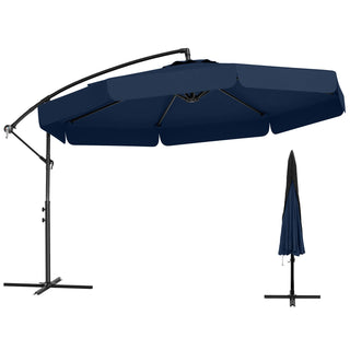 10-Foot Cantilever Patio Umbrella with Adjustable Tilt, Cover and Ruffled Edge