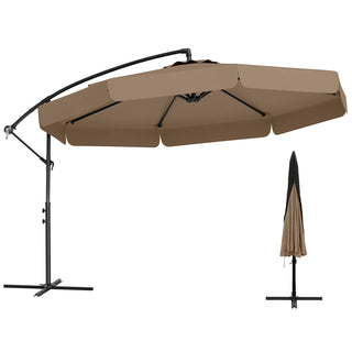 10-Foot Cantilever Patio Umbrella with Adjustable Tilt, Cover and Ruffled Edge