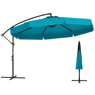 10-Foot Cantilever Patio Umbrella with Adjustable Tilt, Cover and Ruffled Edge