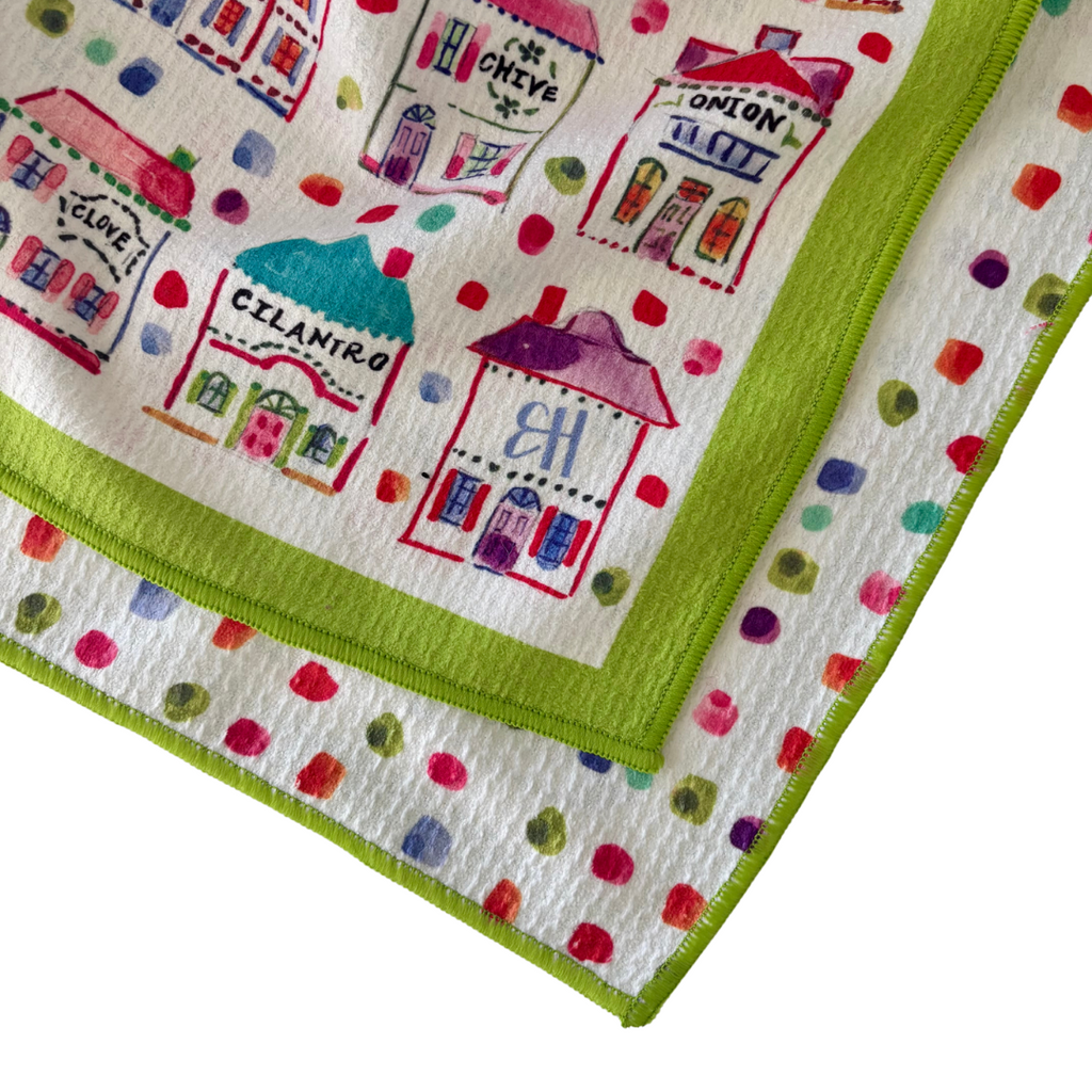 Spice Village Double-Sided Art Tea Towel