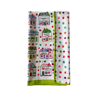 Spice Village Double-Sided Art Tea Towel