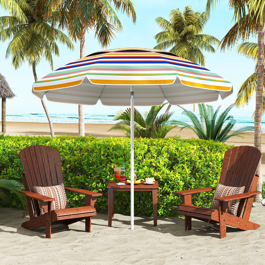6.5-Foot Portable Beach Umbrella with UPF 50+ Protection and Tilt – Colorful