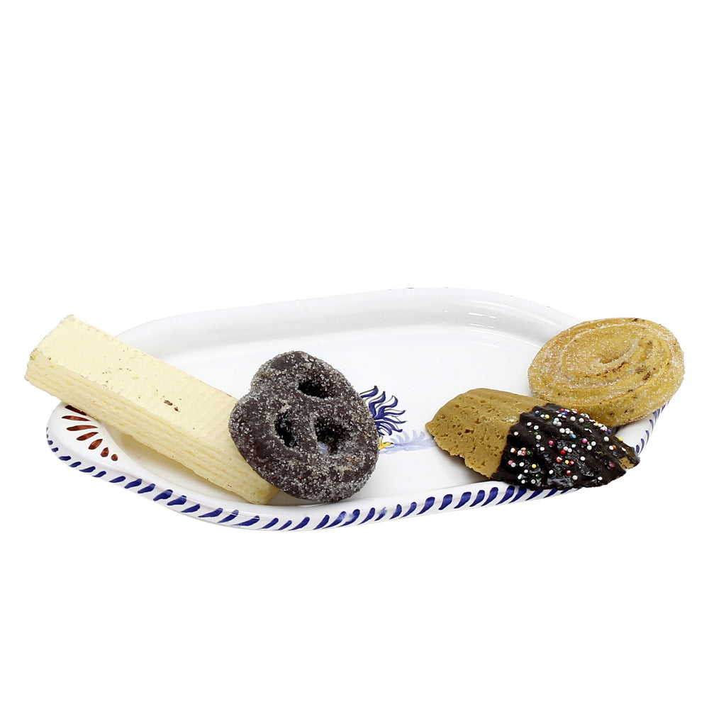 ORVIETO BLUE ROOSTER: Oval/Oblong Small Tray