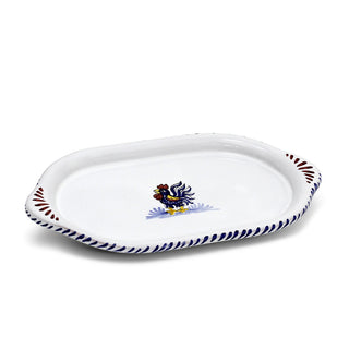 ORVIETO BLUE ROOSTER: Oval/Oblong Small Tray