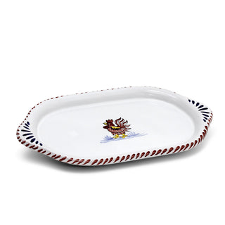 ORVIETO RED ROOSTER: Oval/Oblong Small Tray