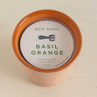Basil Orange Garden Pot Candle with Plantable Seed Paper Dust Cover
