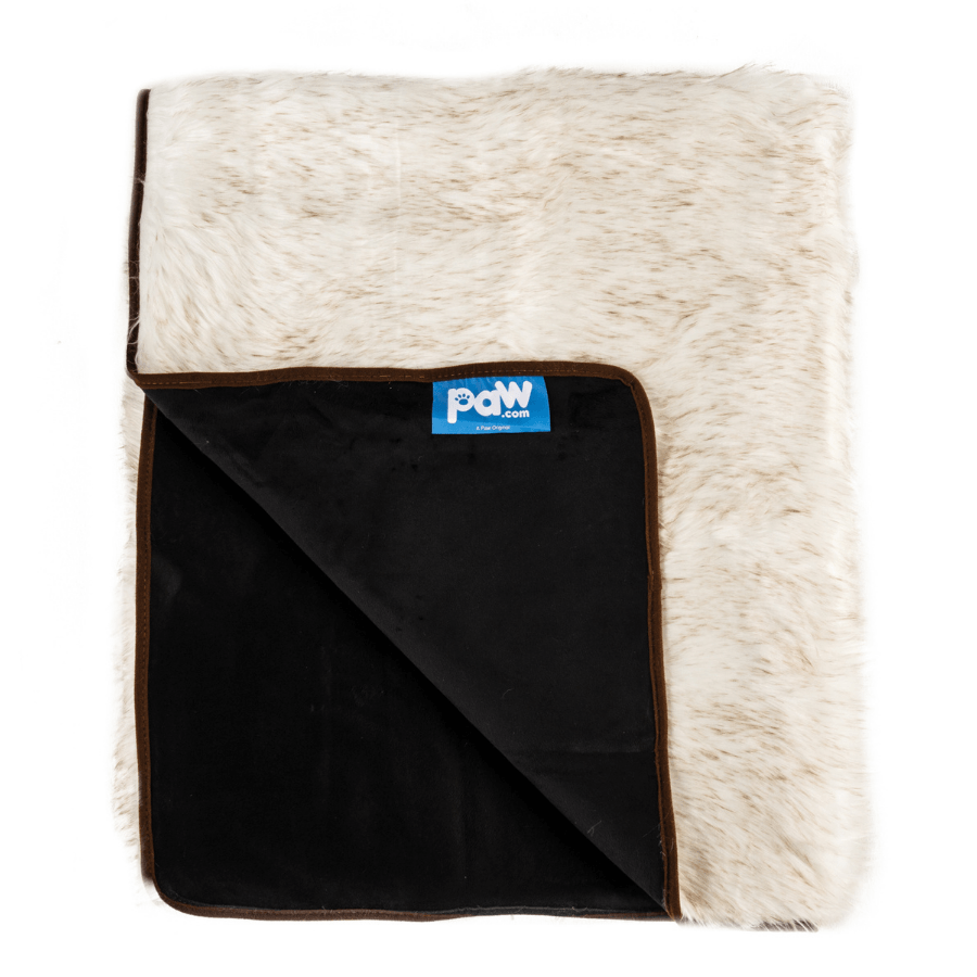 PupProtector™ Waterproof Throw Blanket – White with Brown Accents
