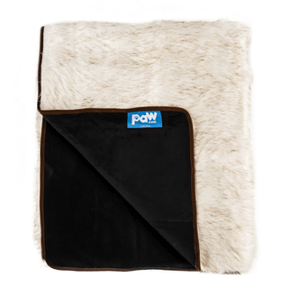 PupProtector™ Waterproof Throw Blanket – White with Brown Accents
