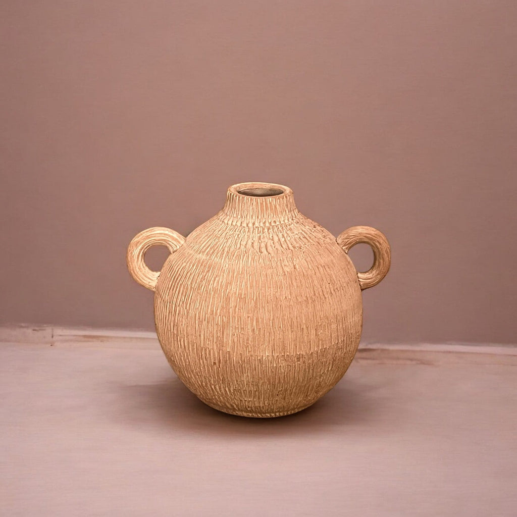 Marla Handcrafted Painted Terracotta Decorative Vessel