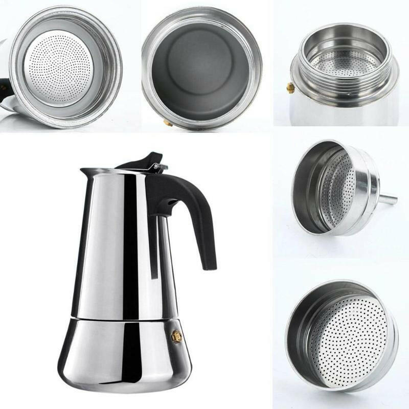 Stainless Steel Moka Pot Espresso Maker – Classic Stovetop Coffee Brewer
