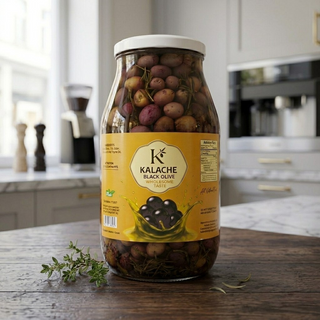 Premium Lebanese Black Olives with Thyme from Koura – 6.61 lbs (3 kg)