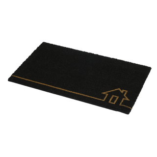 Home View Black Natural Coir Doormat