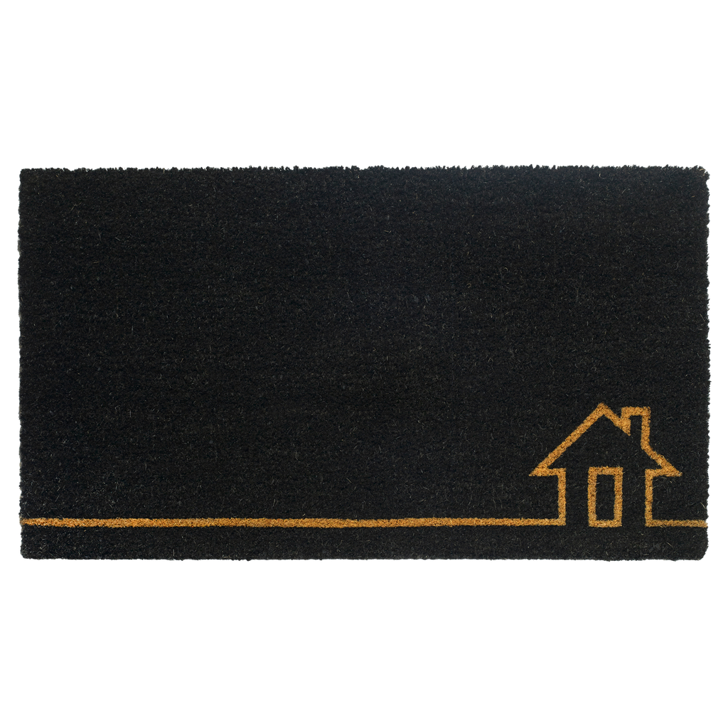 Home View Black Natural Coir Doormat