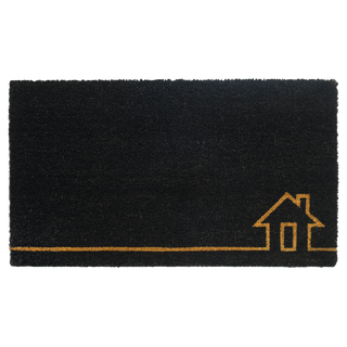 Home View Black Natural Coir Doormat
