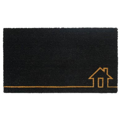 Home View Black Natural Coir Doormat