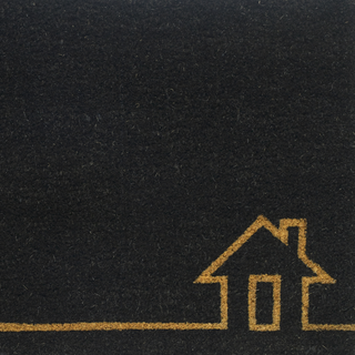 Home View Black Natural Coir Doormat