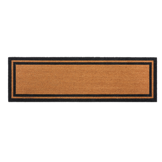 Double Black Border Natural Coir Doormat