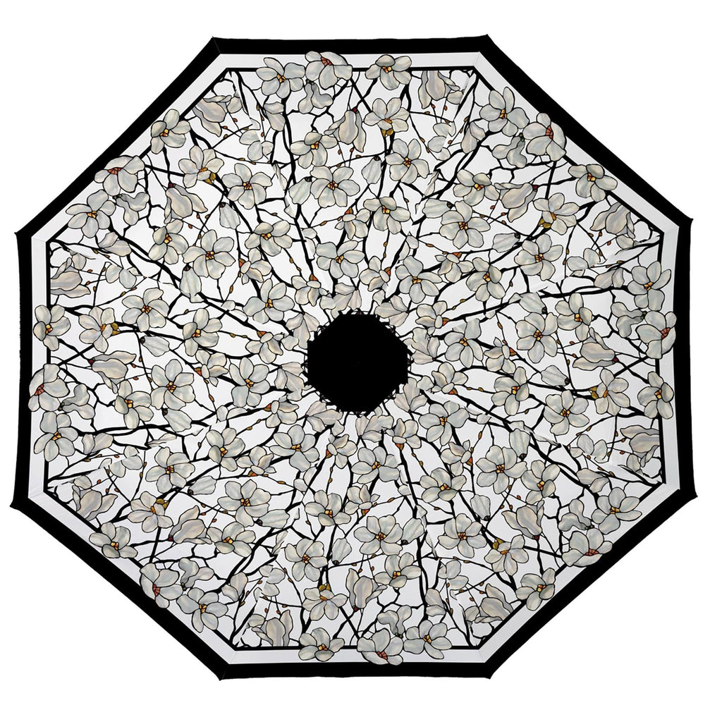 Tiffany Magnolia Travel Umbrella – Compact, One-Touch Open & Close