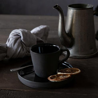 COSTA NOVA – Casafina Lagoa Ecogres Coffee Cup & Saucer 3 oz., Black – Stylish Coffee Set