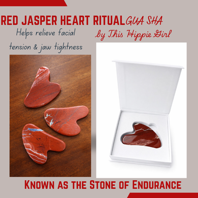 Red Jasper Heart Gua Sha – Natural Stone Facial Sculpting & Massage Tool