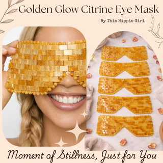 Golden Glow Citrine Eye Mask – Genuine Crystal Cooling Spa Ritual