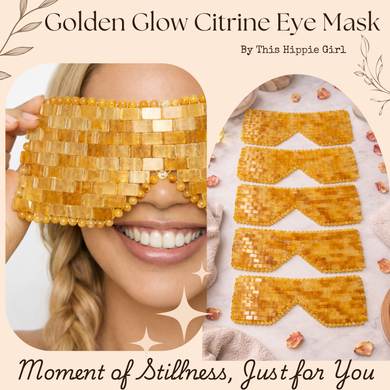 Golden Glow Citrine Eye Mask – Genuine Crystal Cooling Spa Ritual