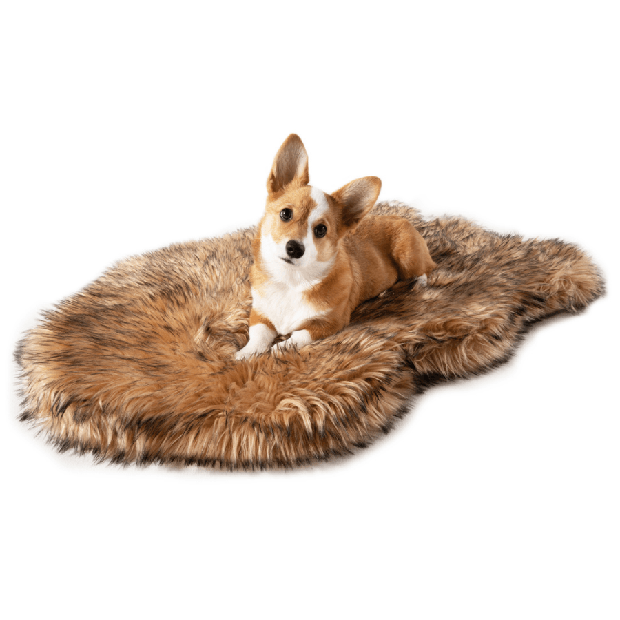 PupRug by Paw.com® Faux Fur Orthopedic Dog Bed – Curve Sable Tan