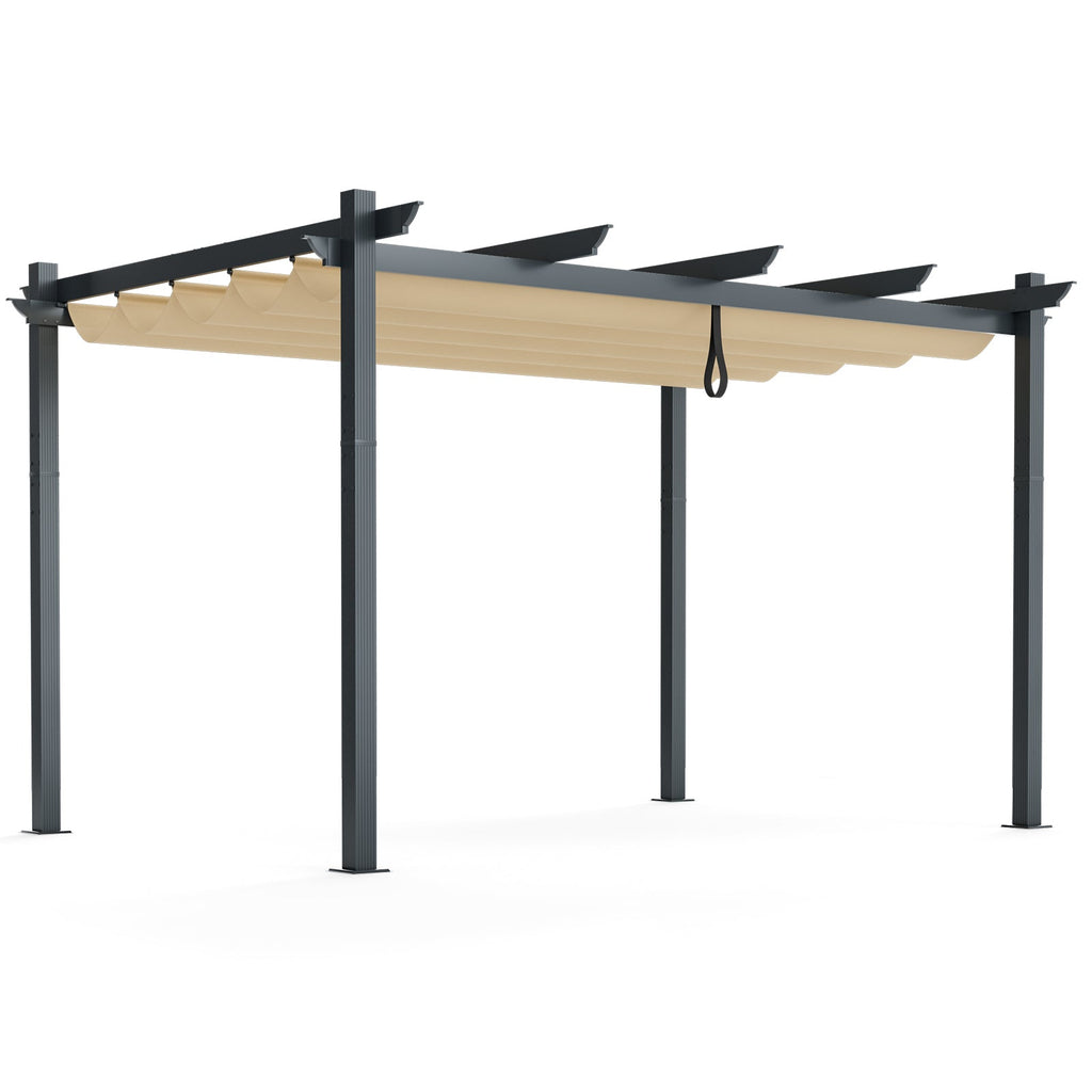 Outdoor Aluminum Pergola with Retractable Canopy – 10' x 13'