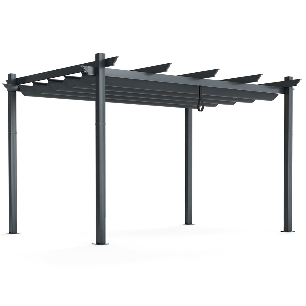 Outdoor Aluminum Pergola with Retractable Canopy – 10' x 13'
