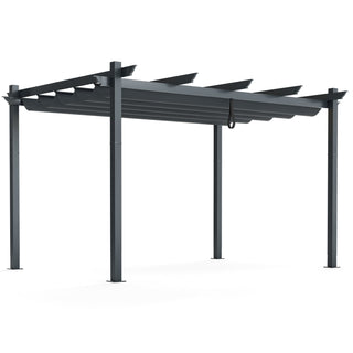 Outdoor Aluminum Pergola with Retractable Canopy – 10' x 13'
