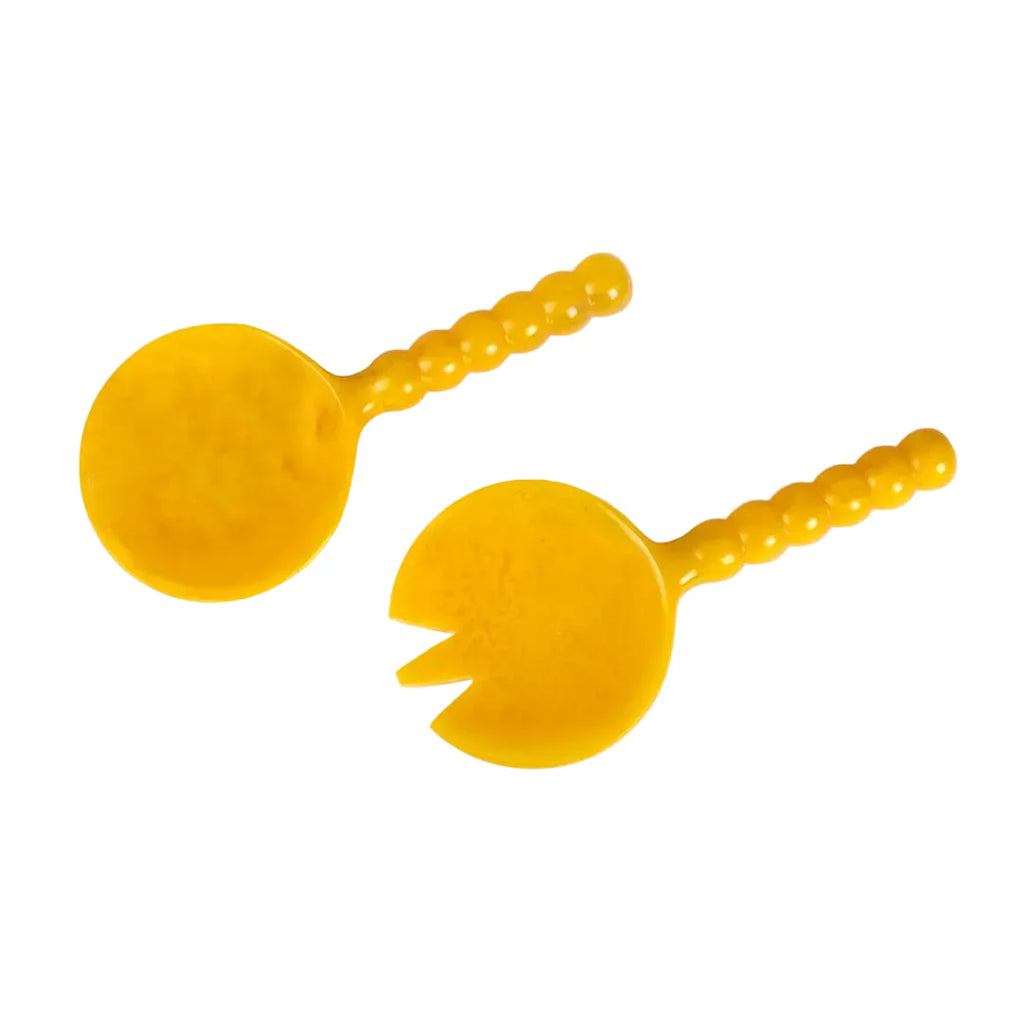 Resin Salad Server Yellow Set of 2