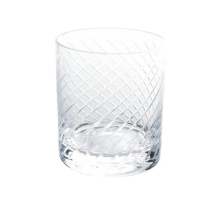 St. Regis Double Old-Fashioned Glass, Diagonal Cut – Hand-Etched Polish Crystal DOF Glass