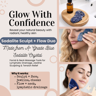 Blue Sodalite Gua Sha Set – Facial Sculpting & Massage Tools
