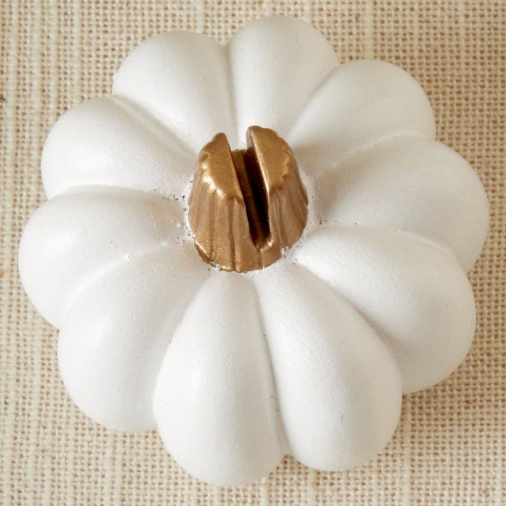 White And Gold Pumpkin Place Card Holders – Set of 6