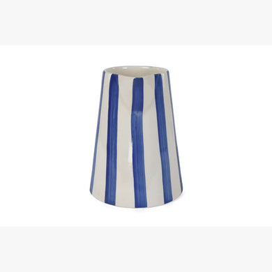 Ceramic Stripe Pitcher Blue