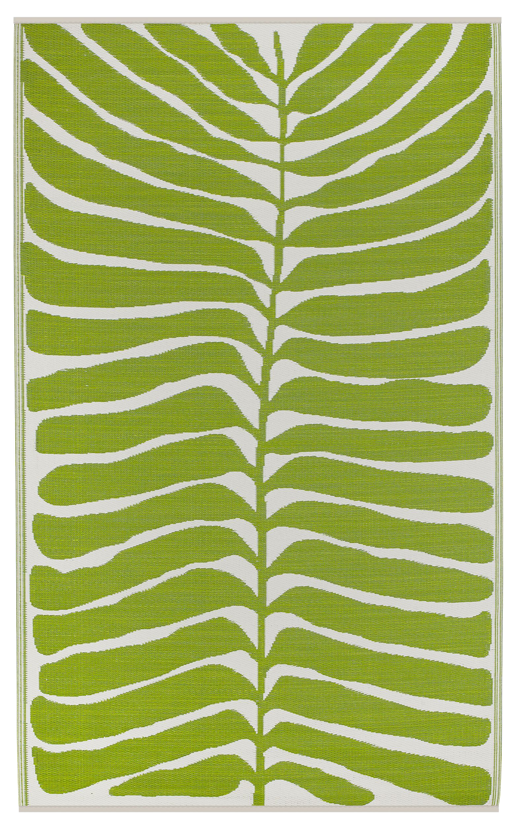 Hilo Green Tropical Leaf Reversible Outdoor Patio Rug