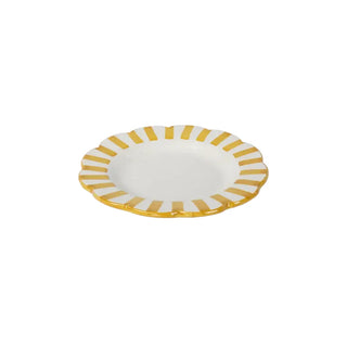 Ceramic Yellow Stripe Salad Plate
