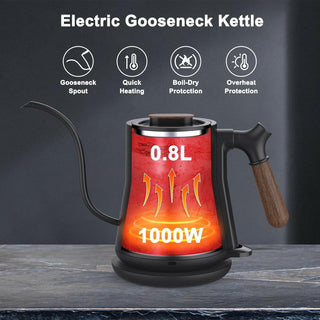 Gooseneck Electric Pour-Over Kettle – Stainless Steel Fast Boil Tea & Coffee Kettle