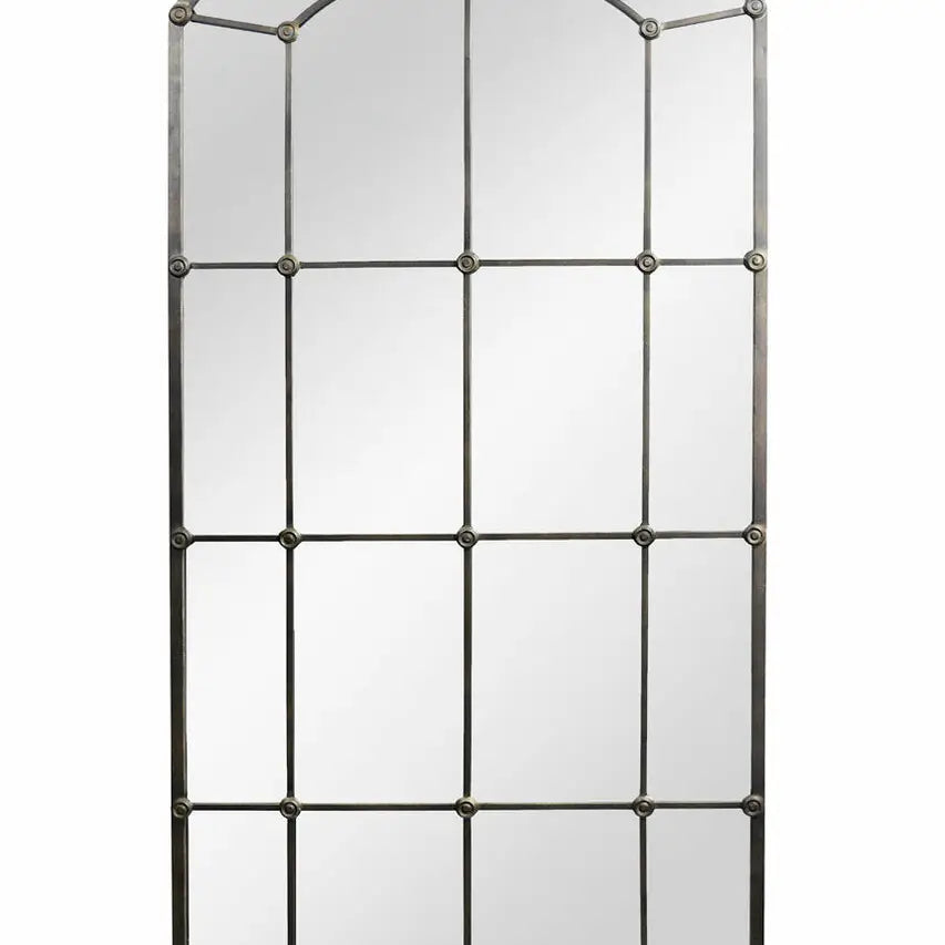 Vintage-Style Tall Cast Iron Wall Mirror
