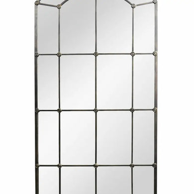 Vintage-Style Tall Cast Iron Wall Mirror