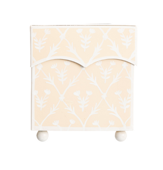 Pale Pink & White Tulip Tissue Holder | Elegant Bathroom Accent