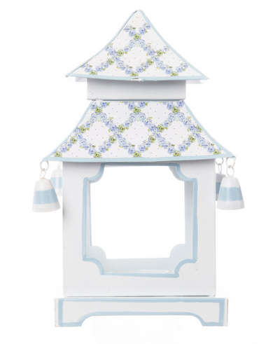 Soft Blue Hydrangea Garden Trellis Pagoda Lantern (4 Sizes)