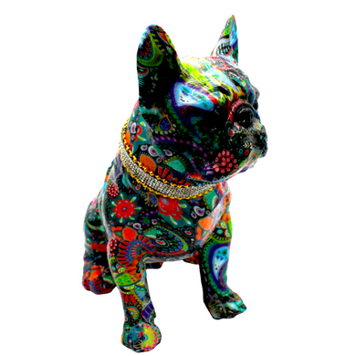 Standing Flower French Bulldog with Necklace - 11