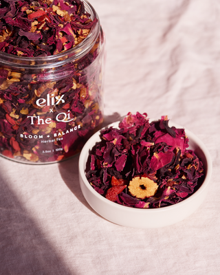Bloom + Balance Herbal Tea – Women’s Wellness Floral Blend (The Qi × Elix)