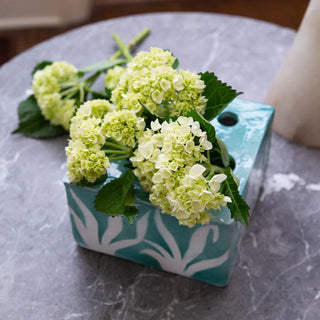 Tulipiere, Turquoise with White Flowers