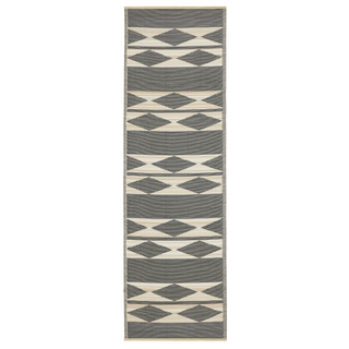 Cairo Natural & Black Geometric Reversible Outdoor Patio Rug