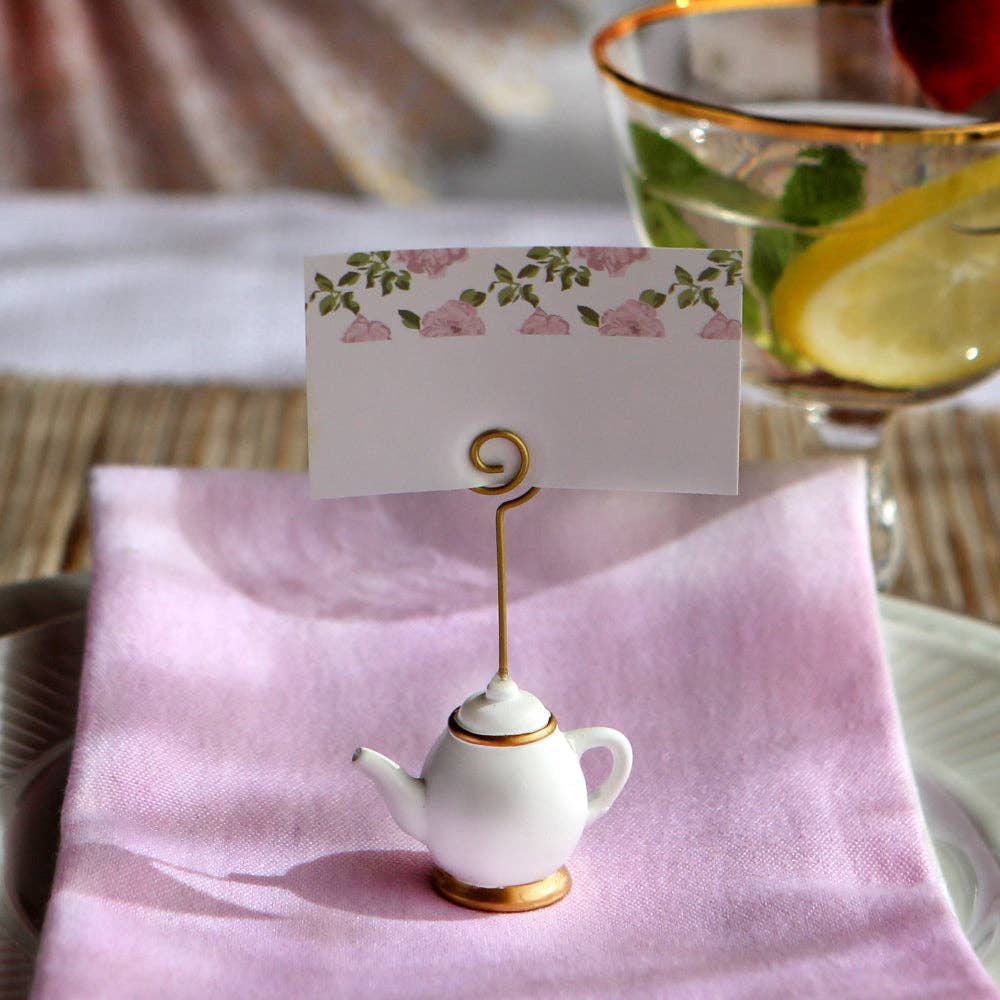 Tea Time Whimsy Place Card Holders – Teacup & Teapot Set of 6